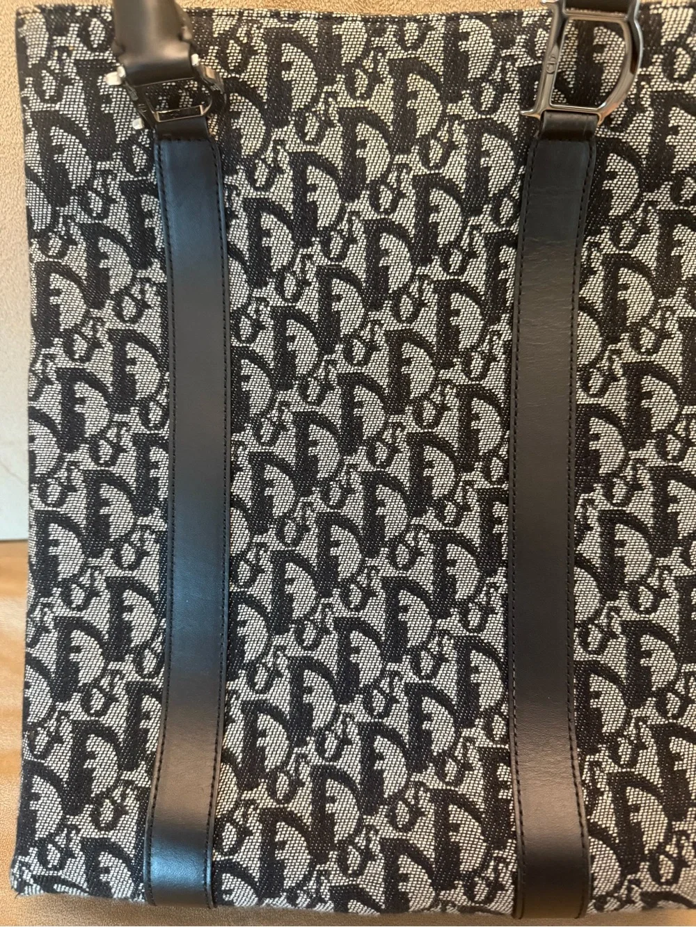 Christian Dior Black/Grey Diorissimo Canvas Vertical Tote Bag - Picture 6 of 16